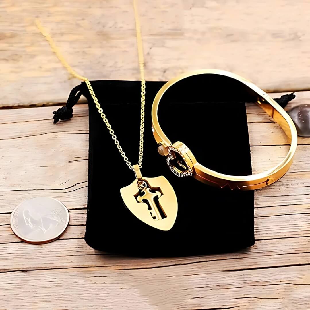 Set de Amor 🔐 Collar + Pulsera con Proyección "Te Amo" | Personalizado - Joyería Sarai