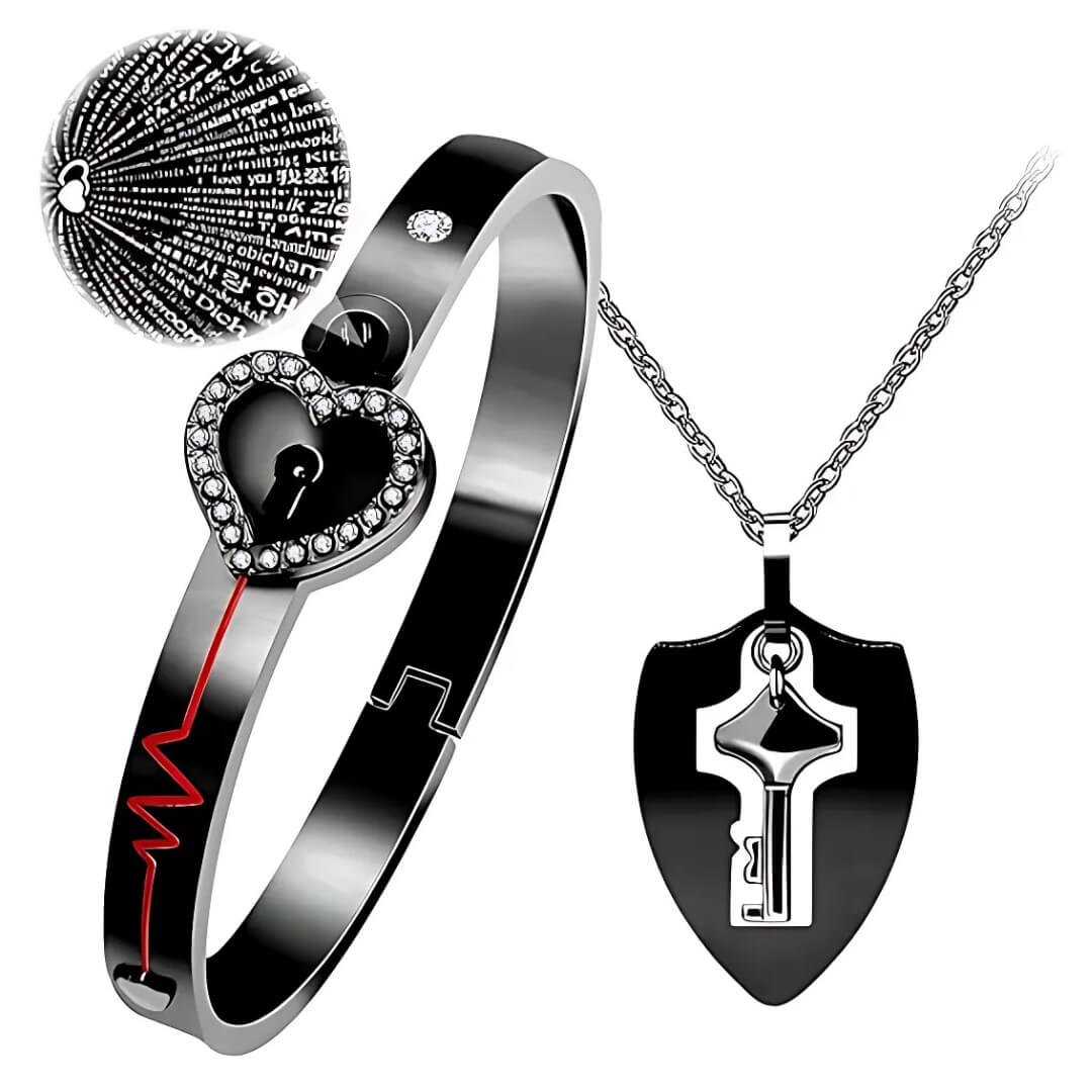 Set de Amor 🔐 Collar + Pulsera con Proyección "Te Amo" | Personalizado - Joyería Sarai