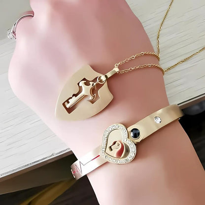 Set de Amor 🔐 Collar + Pulsera con Proyección "Te Amo" | Personalizado - Joyería Sarai